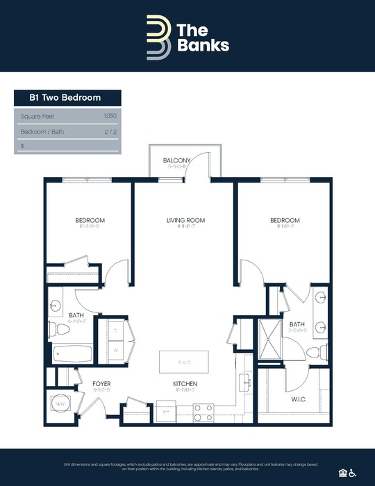 B1 - Two Bedroom Floor Plan Image